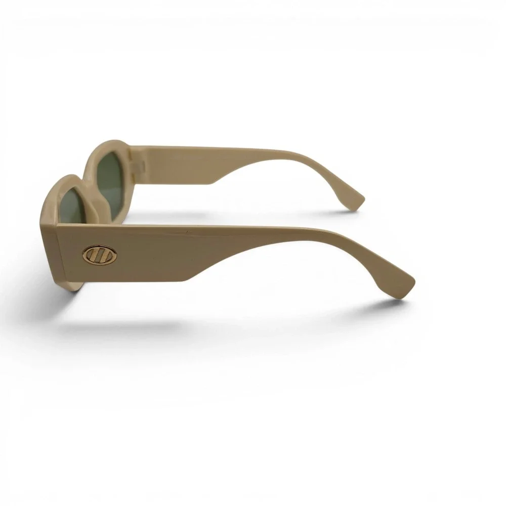 Le‎ Specs Womens Slaptrash Sunglasses Ivory Beige Hexagon Le Sustain 2329601 OS